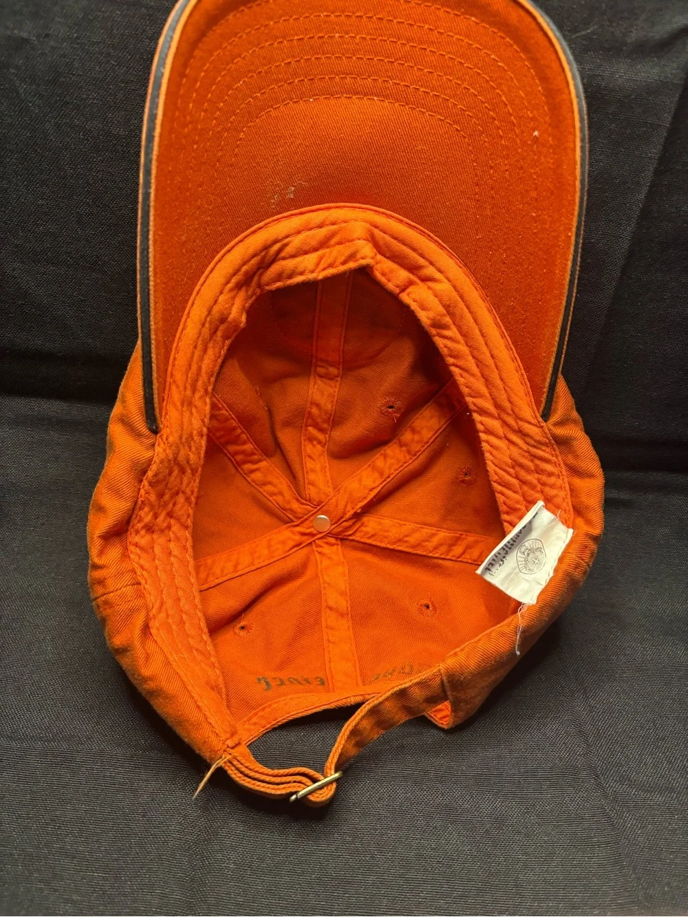 Jagermesiter Burnt Orange Black Logo Baseball Hat Adjustable Strap.